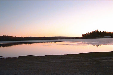 Ice starting to break on Elliot Lake